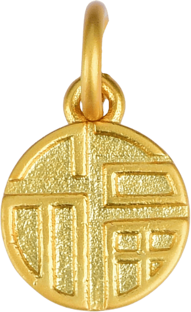 Gold Fortune Charm bead 15mm