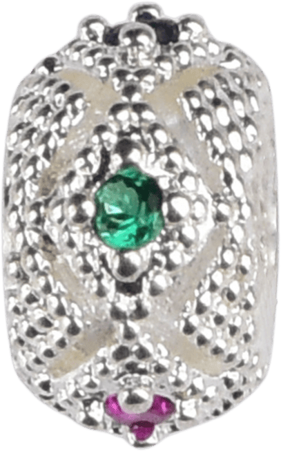 Silver Colorful Zirconia Wheel Spacer Bead bead 7mm